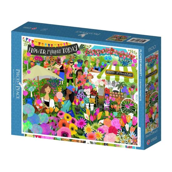 Puzzle Pieces and Peace Blumenmarkt 1500 Teile
