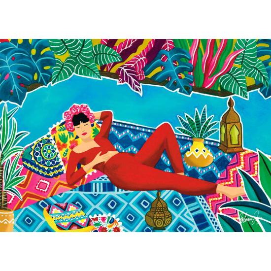 Puzzleteile und Friedensodaliske mit 500 Teilen