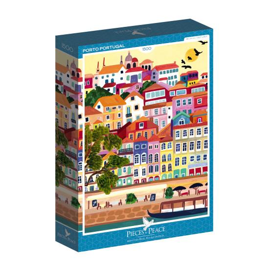 Puzzleteile und Frieden Porto Portugal 1500 Teile