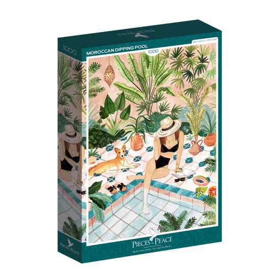 Puzzleteile und Frieden Marokkanischer Pool mit 1000 Teilen