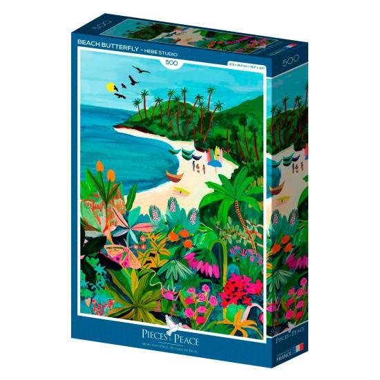 Puzzleteile und Friedensschmetterlingsstrand 500 Teile