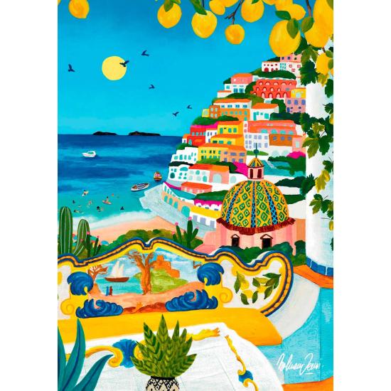 Puzzleteile und Frieden Positano von 1000 Teilen