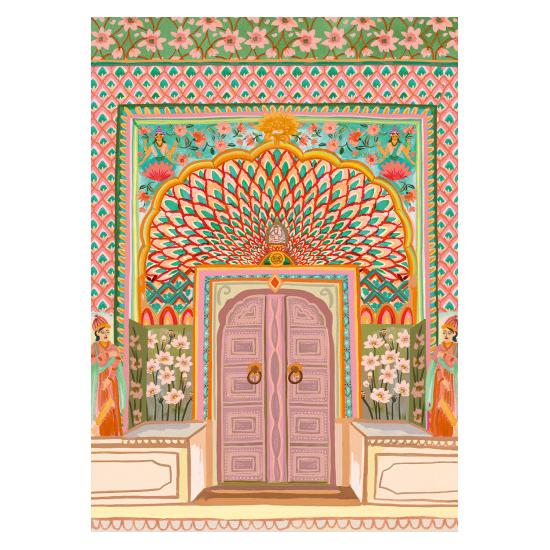 Puzzleteile und Friedenslotustor mit 1000 Teilen