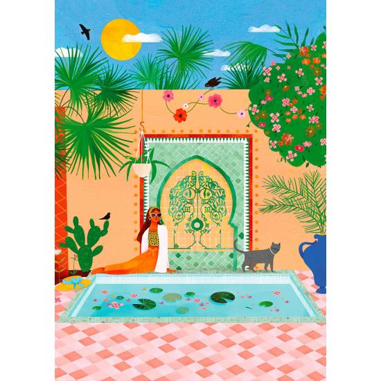 Puzzleteile und Friedens-Riad mit 500 Teilen