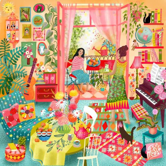 Puzzle Pieces and Peace Balkon-Musikzimmer 1000 Teile