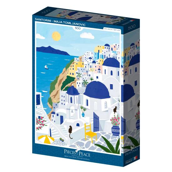 Pieces and Peace Santorini 500-teiliges Puzzle