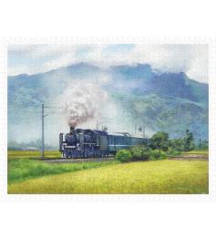 Pintoo Steam Train Through the Rice Fields Puzzle mit 1200 Teile