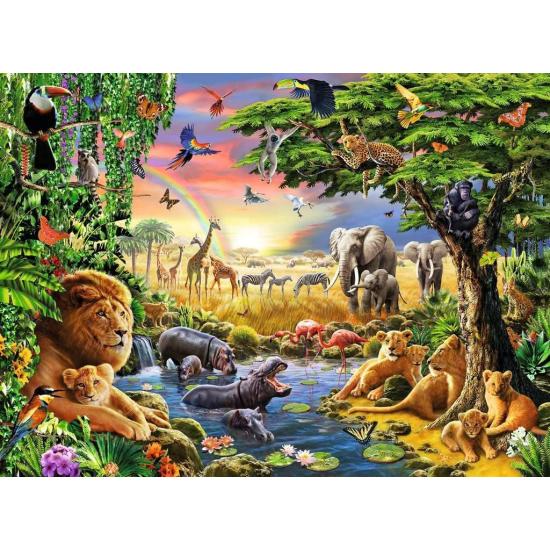 Ravensburger Puzzle Tiere bei Sonnenuntergang XXL 300 Teile Ravensburger Puzzle Tiere bei Sonnenuntergang XXL 300 Teile
