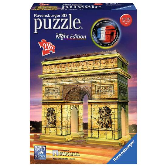 Puzzle Ravensburger Arc de Triomphe Night Edition 3D 3D 216