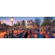 Puzzle Ravensburger Pano Sonnenuntergang in Amsterdam 1000 Teile