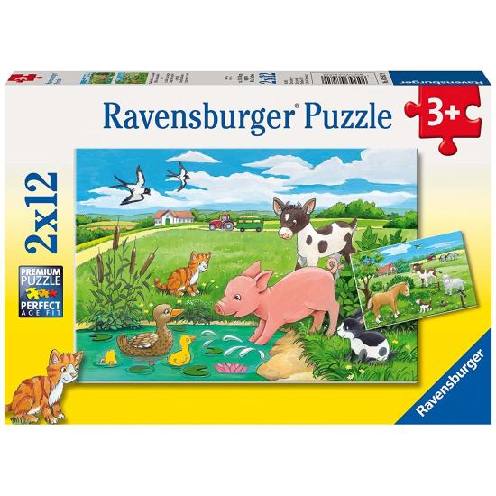 Ravensburger Welpen im Feld-Puzzle 2x12 Teile
