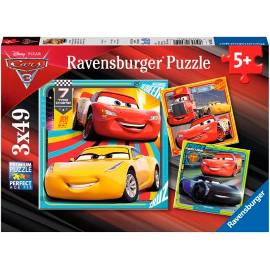 Ravensburger Cars 3 Puzzle mit 3 x 49 Teilen