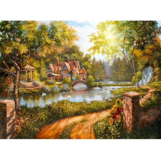Puzzle Ravensburger Ferienhaus Am Fluss 500 Teile