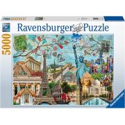 Ravensburger Puzzle-Collage der Großstadt mit 5000 Teilen