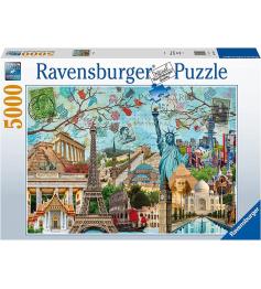 Ravensburger Puzzle-Collage der Großstadt mit 5000 Teilen