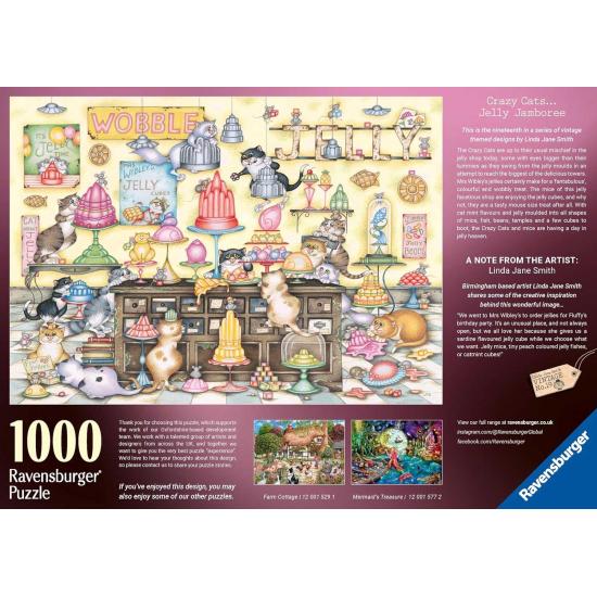 Puzzle Ravensburger Crazy Cat's Jelly Jamboree 1000 Teile