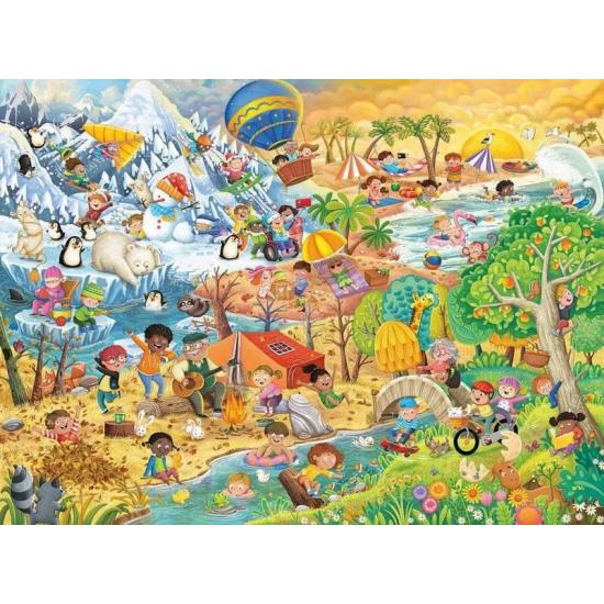 Puzzle Ravensburger Vier Jahreszeiten Voller Spaß XXL100 Teilen