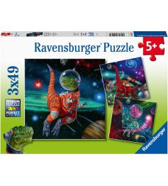 Ravensburger Dinosaurier im Weltraum Puzzle 3x49 Teile