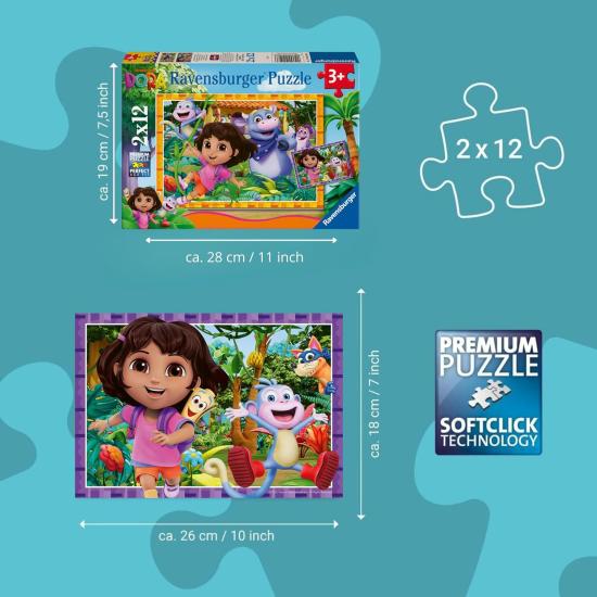 Puzzle Ravensburger Dora The Explorers mit 2x12 Teile Puzzle Ravensburger Dora The Explorers mit 2x12 Teile