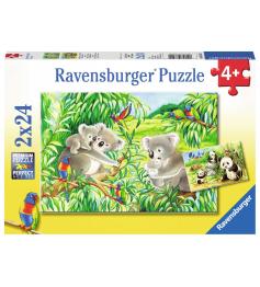 Ravensburger Süße Koalas und Pandas Puzzle 2x24 Teile