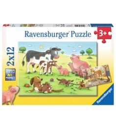 Ravensburger Tierfamilien Puzzle 2x12 Teile