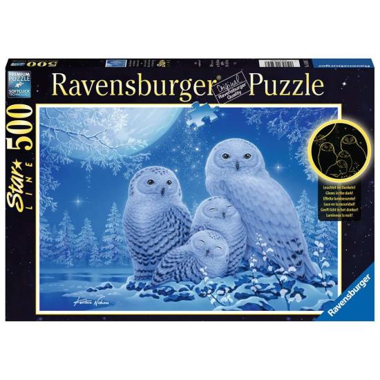 Ravensburger Phosphoreszierende Eulen im Mondlicht-Puzzle 500
