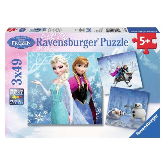 Puzzle Ravensburger Frozen Adventures im Frozen Kingdom 3x49 Pi