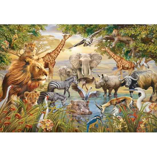 Ravensburger Puzzle Große Tiere rund um den Teich von 500