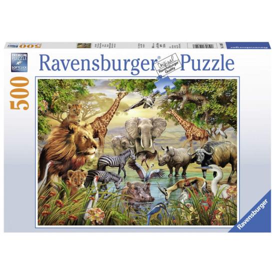 Ravensburger Puzzle Große Tiere rund um den Teich von 500