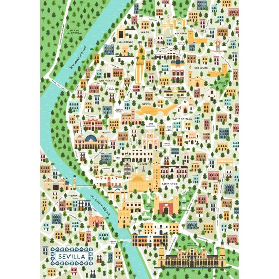 Ravensburger Karte von Sevilla Puzzle 1000 Teile