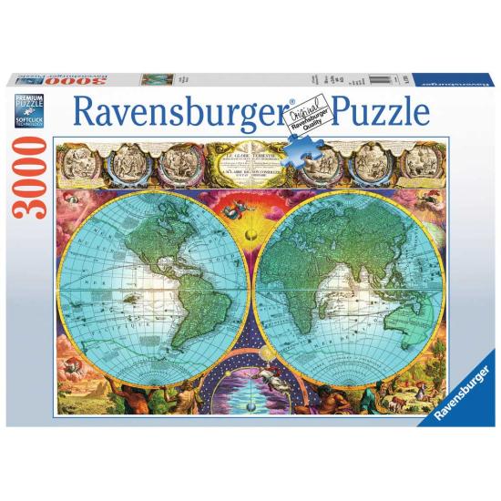 Ravensburger Antikes Globuskarten-Puzzle 3000 Teile
