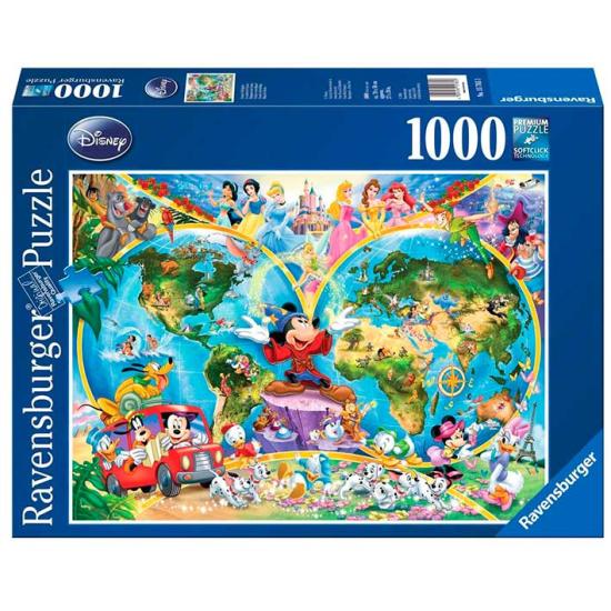 Ravensburger Disney Weltkartenpuzzle 1000 Teile
