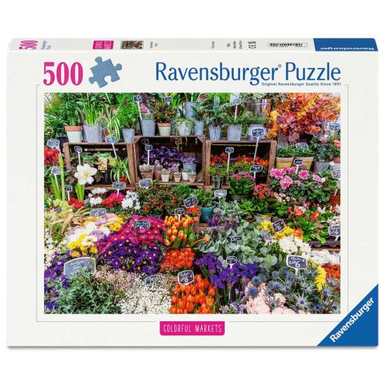 Puzzle Ravensburger Blumenmarkt, Frankreich 500 Teile