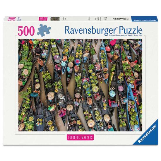 Puzzle Ravensburger Schwimmender Markt, Indonesien 500 Teile