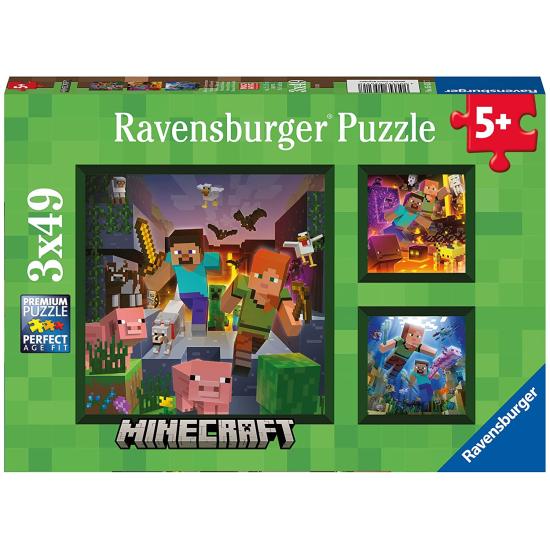 Ravensburger Minecraft Puzzle 3x49 Teile
