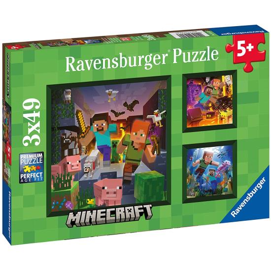Ravensburger Minecraft Puzzle 3x49 Teile