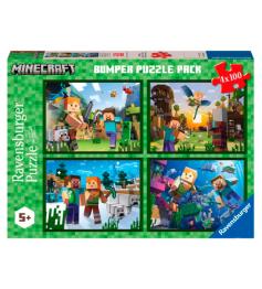 Ravensburger Minecraft-Puzzle 4 x 100 Teile