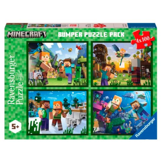 Ravensburger Minecraft-Puzzle 4 x 100 Teile