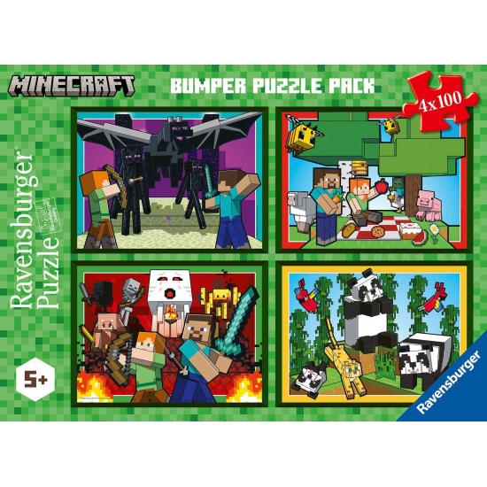 Puzzle Ravensburger Minecraft 4 x 100 Teile