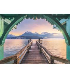Puzzle Ravensburger Fußgängerbrücke Am Lac D'Annecy 1000 Teile