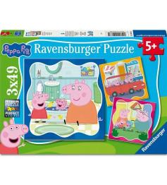 Puzzle Ravensburger Peppa Pig mit 3x49 Teilen