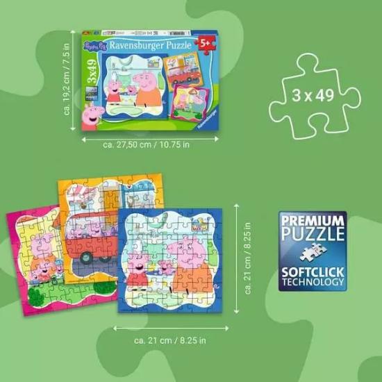 Puzzle Ravensburger Peppa Pig 3x49 Teile