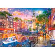 Puzzle Ravensburger Sonnenuntergang über Amsterdam 1000 Teile