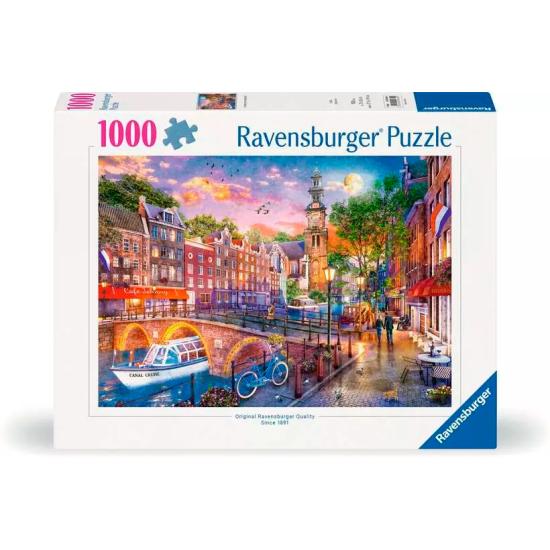 Puzzle Ravensburger Sonnenuntergang über Amsterdam 1000 Teile