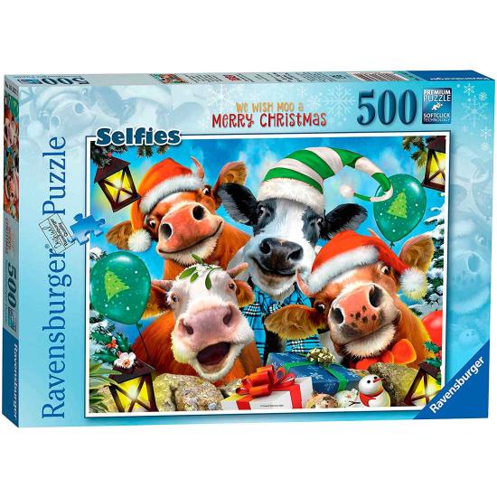 Ravensburger Frohe Weihnachten Kuh Selfie Puzzle 500 Teile