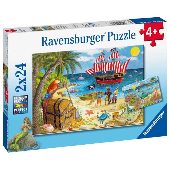 Ravensburger Meerjungfrauen und Piraten Puzzle 2x24 Teile Ravensburger Meerjungfrauen und Piraten Puzzle 2x24 Teile