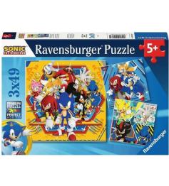 Puzzle Ravensburger Sonic mit 3x49 Teile