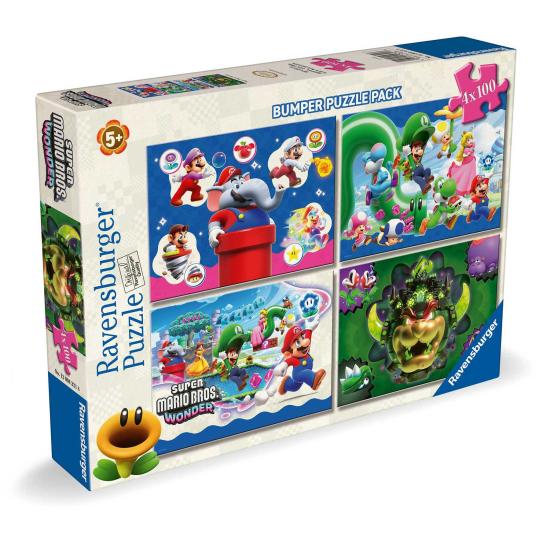 Puzzle Ravensburger Super Mario Bros Wonder 4 x 100 Teile
