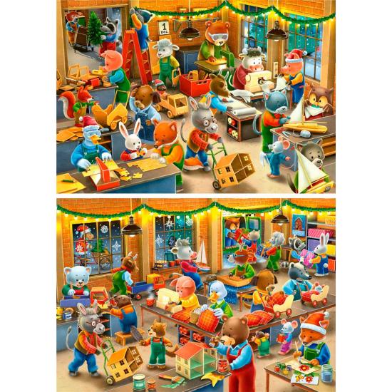 Puzzle Ravensburger Weihnachtsladen 2x12 Teile