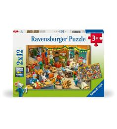 Puzzle Ravensburger Weihnachtsladen 2x12 Teile